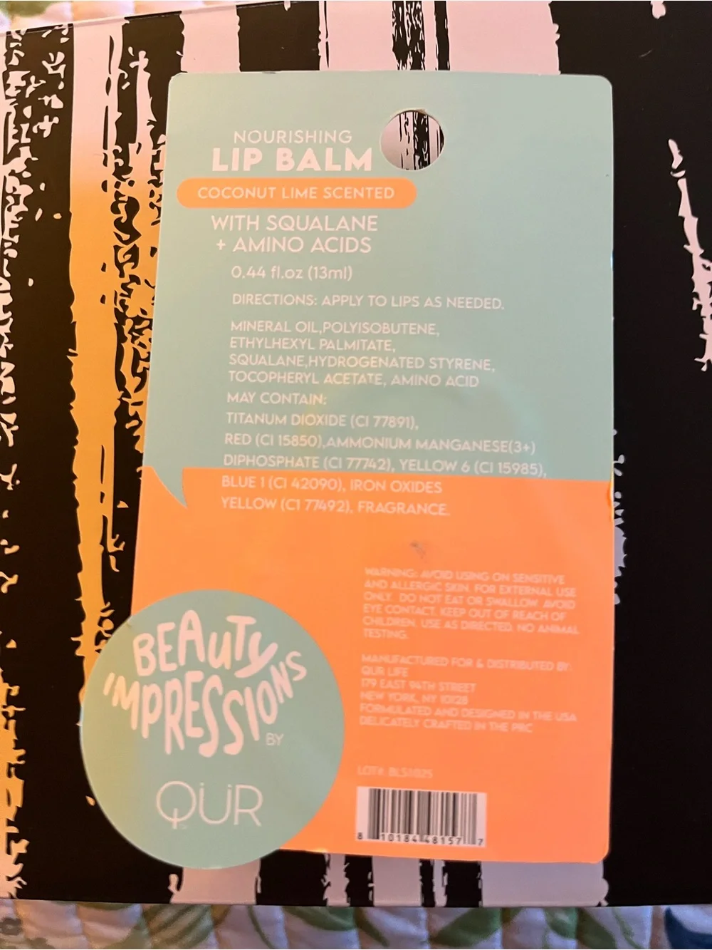 Impressions Coconut Lime Nourishing Lip Balm - Coral Pink & Aqua